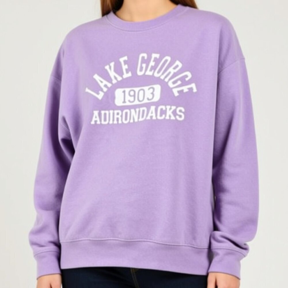 Prairie Mountain Lake George Lavender sweatshirt XL (B48)